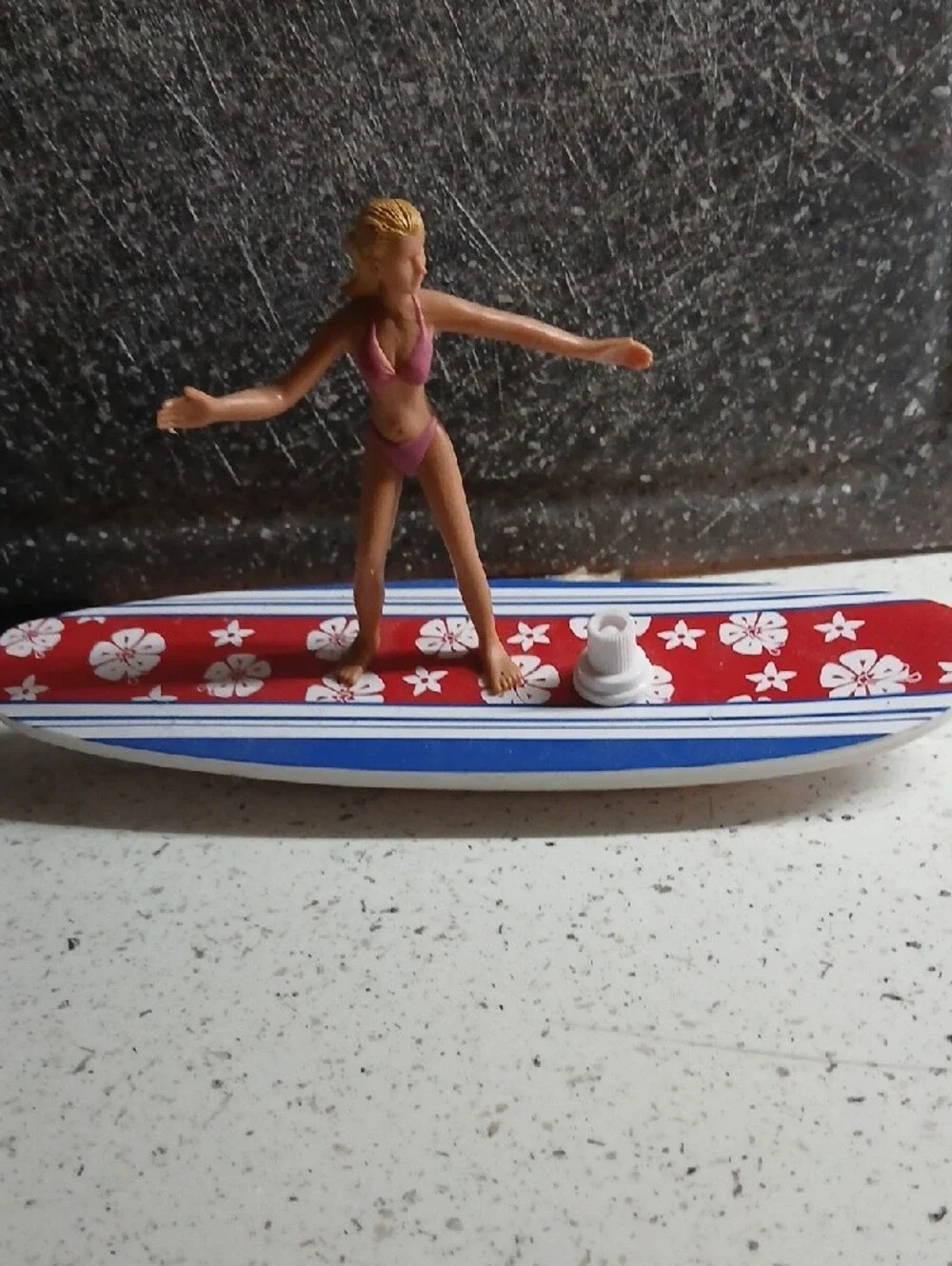 Vintage Wind Up Surfer Girl Water Toy